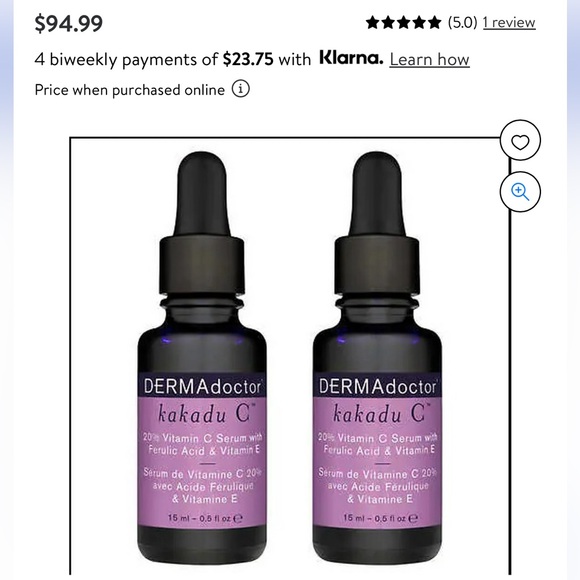 This is for ONE 15ml Kakadu 20 percent Vitamin C serum new in wrap - Picture 2 of 2